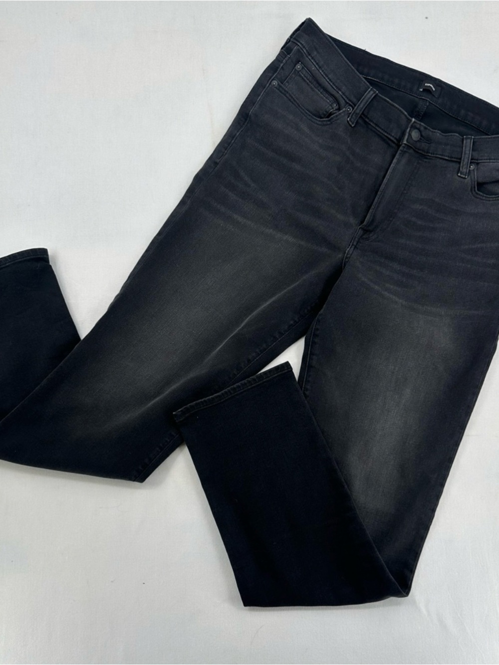 Express Hyper Stretch Slim Straight Black Jeans Men’s 34x34 Faded Wash